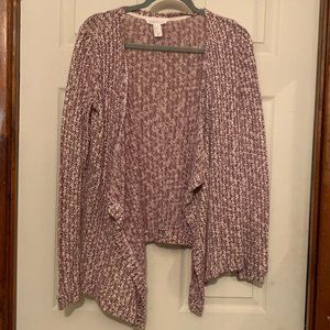 Forever 21 Burgundy & Cream Cardigan - Size S